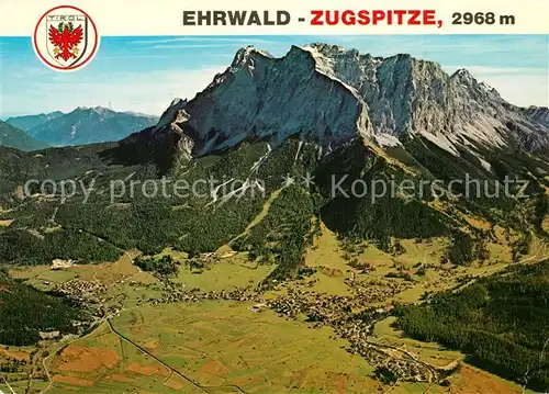 AK / Ansichtskarte Ehrwald_Tirol Zugspitze Wettersteingebirge Fliegeraufnahme Ehrwald Tirol