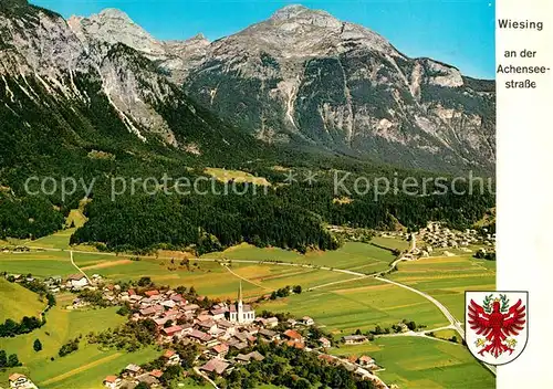 AK / Ansichtskarte Wiesing_Tirol Erholungsort im Inntal Achenseestrasse Rofangebirge Sonnwendjoch Fliegeraufnahme Wiesing Tirol