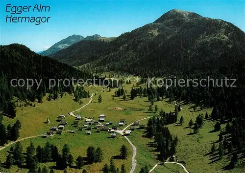 AK / Ansichtskarte Hermagor_Kaernten Egger Alm Alpen Fliegeraufnahme Hermagor Kaernten