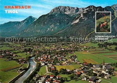 AK / Ansichtskarte Kramsach Erholungsort Sonnwendjoch Bergbahn Mangfallgebirge Fliegeraufnahme Kramsach