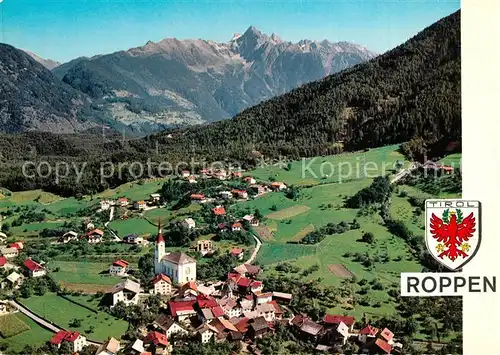 AK / Ansichtskarte Roppen Sommer  und Wintererholungsort Oberinntal Acherkogel Stubaier Alpen Fliegeraufnahme Roppen
