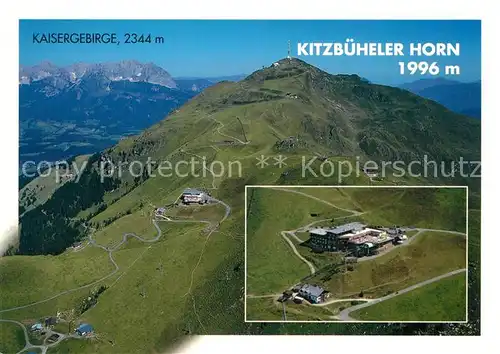 AK / Ansichtskarte Kitzbuehel_Tirol Berghotel Kitzbueheler Horn Alpen Bergwelt Kaisergebirge Fliegeraufnahme Kitzbuehel Tirol