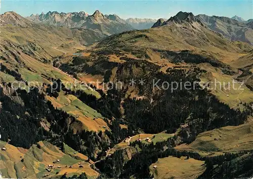 AK / Ansichtskarte Schroecken_Vorarlberg Alpenpanorama Fliegeraufnahme Schroecken Vorarlberg