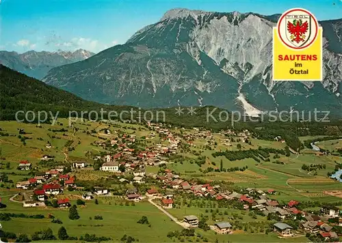 AK / Ansichtskarte Sautens mit Tschirgang oetztaler Alpen Fliegeraufnahme Sautens