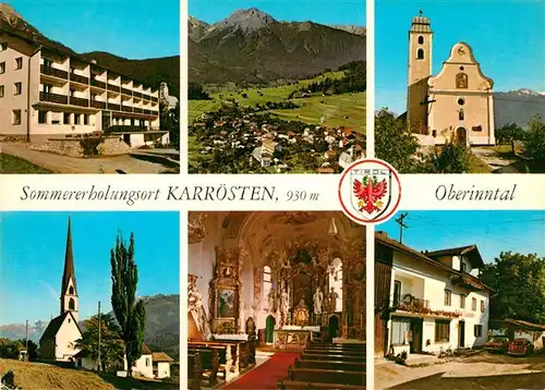 AK / Ansichtskarte Karroesten Erholungsort Oberinntal Erholungsheim Pfarrkirche Gasthof Lechtaler Alpen Karroesten