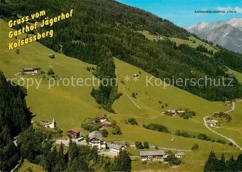 AK / Ansichtskarte Weer Gasthof Jaegerhof Kolsassberg Karwendelgebirge Fliegeraufnahme Weer