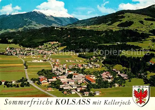AK / Ansichtskarte Kolsass Sommerfrische mit Kellerjoch Alpen Fliegeraufnahme Kolsass