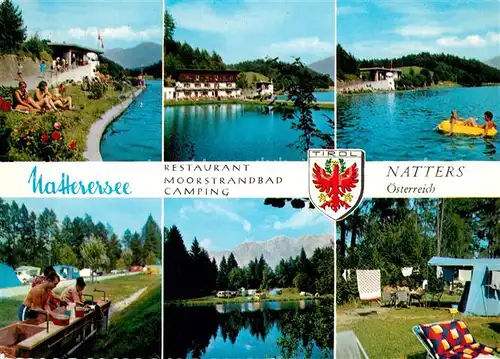 AK / Ansichtskarte Natters_Tirol Restaurant Moorstrandbad Camping Natterersee Natters Tirol