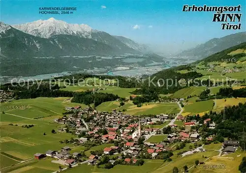 AK / Ansichtskarte Rinn Erholungsort Golfplatz am Fusse des Glungezers Karwendelgebirge Fliegeraufnahme Rinn