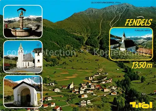 AK / Ansichtskarte Fendels Erholungsort Oberinntal Alpen Fliegeraufnahme Brunnen Kirche Kapelle Fendels