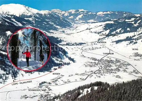 AK / Ansichtskarte Tannheim_Tirol Wintersportplatz Alpen Langlaufloipe Fliegeraufnahme Tannheim Tirol