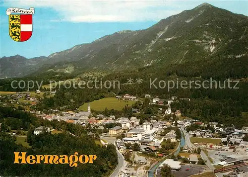 AK / Ansichtskarte Hermagor_Kaernten Sommerfrische am Pressegger See Karnische Dolomiten Fliegeraufnahme Hermagor Kaernten