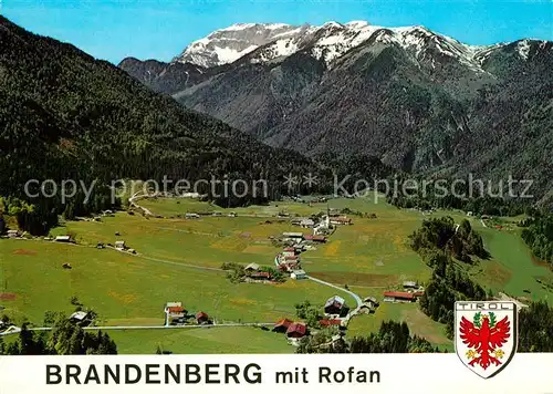AK / Ansichtskarte Brandenberg_Tirol Gebirgsdorf Sommerfrische mit Rofangebirge Fliegeraufnahme Brandenberg Tirol