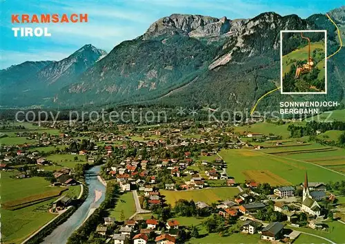 AK / Ansichtskarte Kramsach Erholungsort Sonnwendjoch Bergbahn Rofangebirge Fliegeraufnahme Kramsach