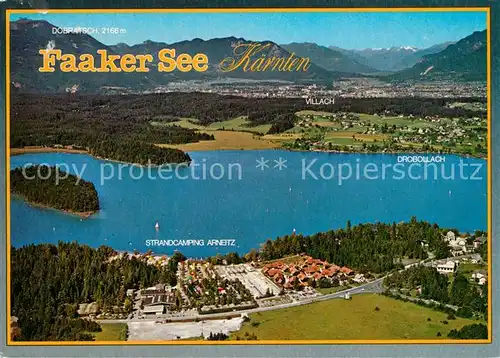 AK / Ansichtskarte Faakersee Fliegeraufnahme mit Dobrollach und Villach Faakersee