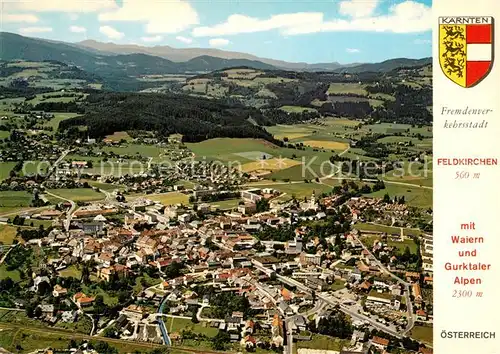 AK / Ansichtskarte Feldkirchen_Kaernten Fliegeraufnahme mit Waiern und Gurktaler Alpen Feldkirchen Kaernten