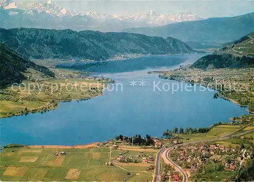 AK / Ansichtskarte Ossiachersee Fliegeraufnahme mit Julischen Alpen Ossiachersee