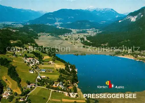 AK / Ansichtskarte Passriach_Pressegger_See Ferienparadies im Gailtal Karnische Dolomiten Fliegeraufnahme Passriach_Pressegger_See