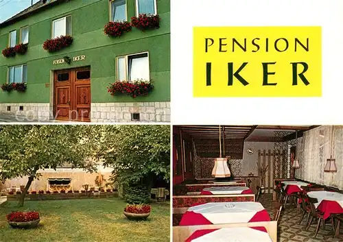 AK / Ansichtskarte Moerbisch_See Pension Iker Gastraum Garten Moerbisch See