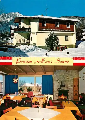 AK / Ansichtskarte St_Johann_Tirol Pension Haus Sonne Gastraum Winterlandschaft Alpen St_Johann_Tirol