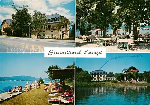 AK / Ansichtskarte Maria_Woerth_Woerthersee Strandhotel Lampl Terrasse Liegewiese Maria_Woerth_Woerthersee