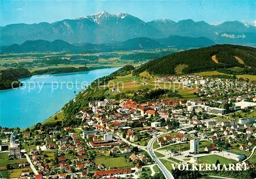 AK / Ansichtskarte Voelkermarkt Fliegeraufnahme mit Stausee der Drau und Hochobir Voelkermarkt