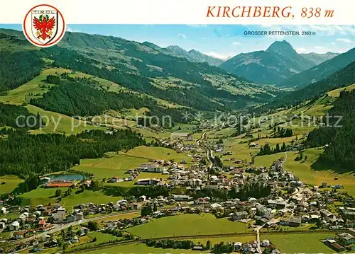 AK / Ansichtskarte Kirchberg_Tirol Fliegeraufnahme mit Rettenstein Kirchberg Tirol