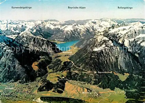 AK / Ansichtskarte Jenbach_Tirol Fliegeraufnahme mit Maurach Pertisau Karwendelgebirge Rofangebirge Jenbach Tirol