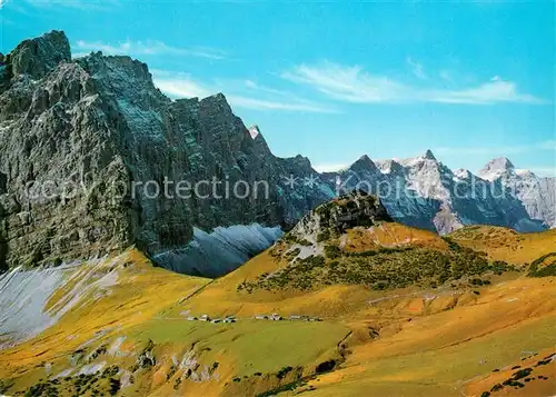 AK / Ansichtskarte Karwendel Laliderer Waende Hohljoch mit Teufelsjoch und Hochleger Karwendel