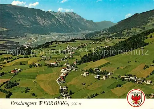 AK / Ansichtskarte Weerberg Fliegeraufnahme mit St Peter und Paul Kirche Schwaz und Rofangebirge Weerberg