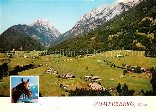 AK / Ansichtskarte Vomperberg Reithalle Reitschule Bettelwurf Karwendelgebirge Fliegeraufnahme Vomperberg