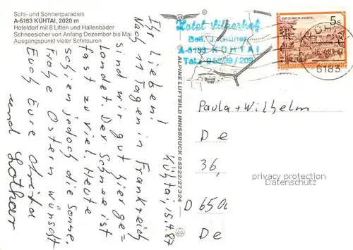 AK / Ansichtskarte Kuehtai Fliegeraufnahme Kuehtai