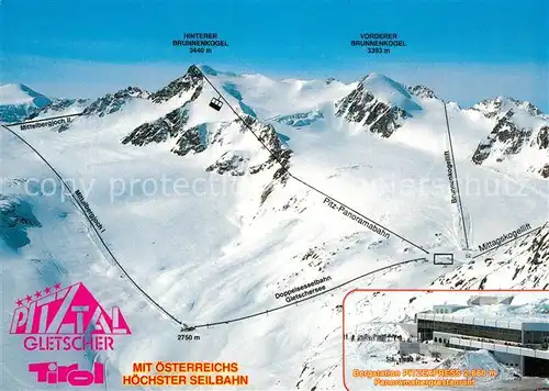 AK / Ansichtskarte St_Leonhard_Pitztal Fliegeraufnahme mit Bergstation Pitzexpress Panoramabergrestaurant St_Leonhard_Pitztal