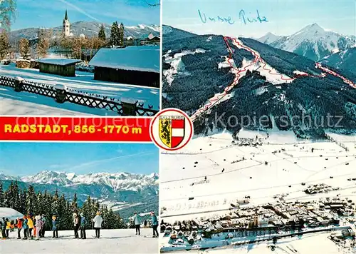 AK / Ansichtskarte Radstadt mit Schischaukel Radstadt Altenmarkt Fliegeraufnahme  Radstadt