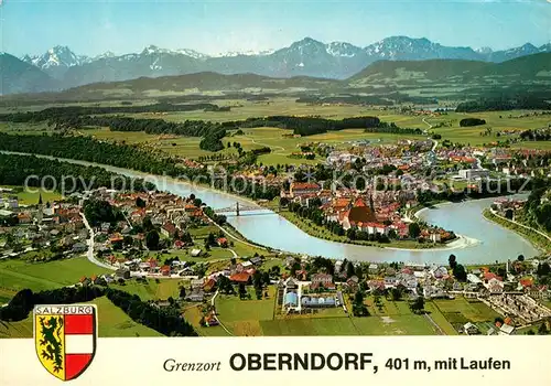 AK / Ansichtskarte Oberndorf_Salzburg Fliegeraufnahme mit Laufen Oberndorf Salzburg