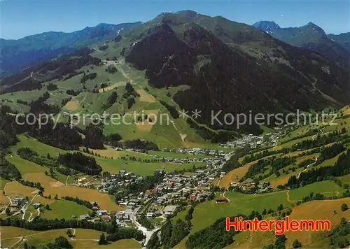 AK / Ansichtskarte Hinterglemm_Saalbach Fliegeraufnahme mit Zwoelferkogel Hinterglemm_Saalbach