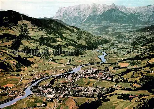 AK / Ansichtskarte St_Johann_Pongau Fliegeraufnahme mit Salzachtal und Tennengebirge St_Johann_Pongau