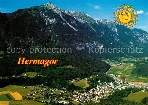 AK / Ansichtskarte Hermagor_Kaernten Fliegeraufnahme mit Spitzkegel  Hermagor Kaernten