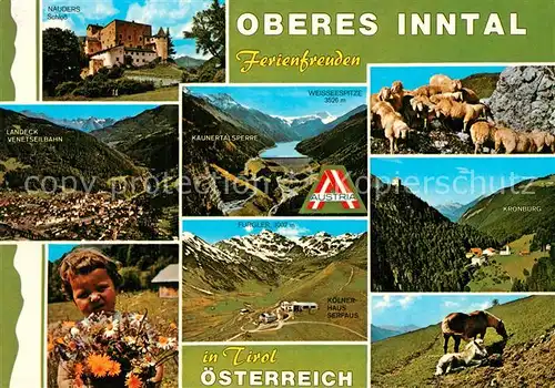 AK / Ansichtskarte Tirol_Region Nauders Schloss Landeck Venetseilbahn Kaunertal Sperre Koelnerhaus Serfaus Kronburg Tirol Region
