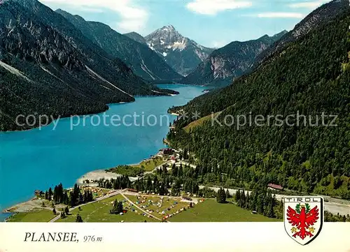 AK / Ansichtskarte Reutte_Tirol Fliegeraufnahme mit Hotel Forelle und Plansee Reutte Tirol