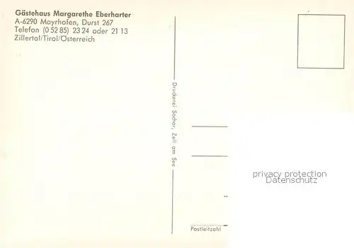 AK / Ansichtskarte Mayrhofen_Zillertal Gaestehaus Margarethe Eberharter Mayrhofen_Zillertal