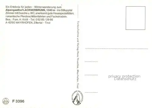 AK / Ansichtskarte Mayrhofen_Zillertal Alpengasthof Lacknerbrunn Mayrhofen_Zillertal