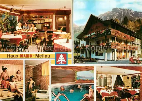 AK / Ansichtskarte Mellau_Vorarlberg Haus Mario Gastraum Sauna Hallenbad Mellau_Vorarlberg