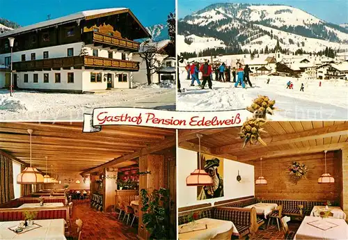 AK / Ansichtskarte Hochfilzen Gasthof Pension Edelweiss Gastraeume Panorama Hochfilzen