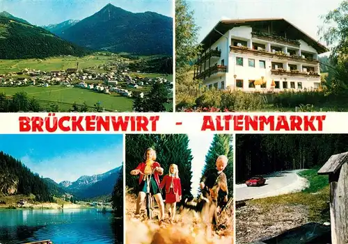 AK / Ansichtskarte Altenmarkt_Pongau Gasthof Pension Brueckenwirt Panorama Strasse See Altenmarkt Pongau