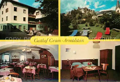 AK / Ansichtskarte Arnoldstein Gasthof Grum Gastraeume Panorama Arnoldstein