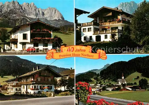 AK / Ansichtskarte Going_Wilden_Kaiser_Tirol Pension Haus Norbert Panorama Going_Wilden_Kaiser_Tirol