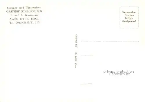 AK / Ansichtskarte Itter_Tirol Gasthof Schlossblick Gastraum Gaestezimmer Itter Tirol