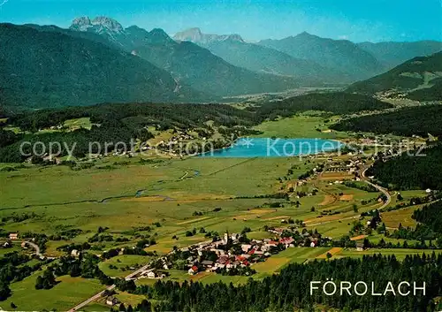 AK / Ansichtskarte Foerolach Fliegeraufnahme mit Pressegger See und Gartnerkofel 