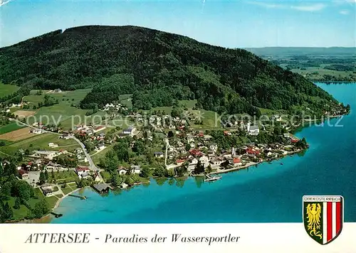 AK / Ansichtskarte Attersee Fliegeraufnahme mit Buchberg Attersee